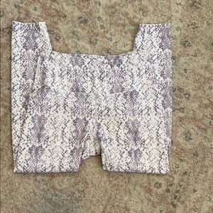 Apana Purple and White Leggings with Snakeskin Print